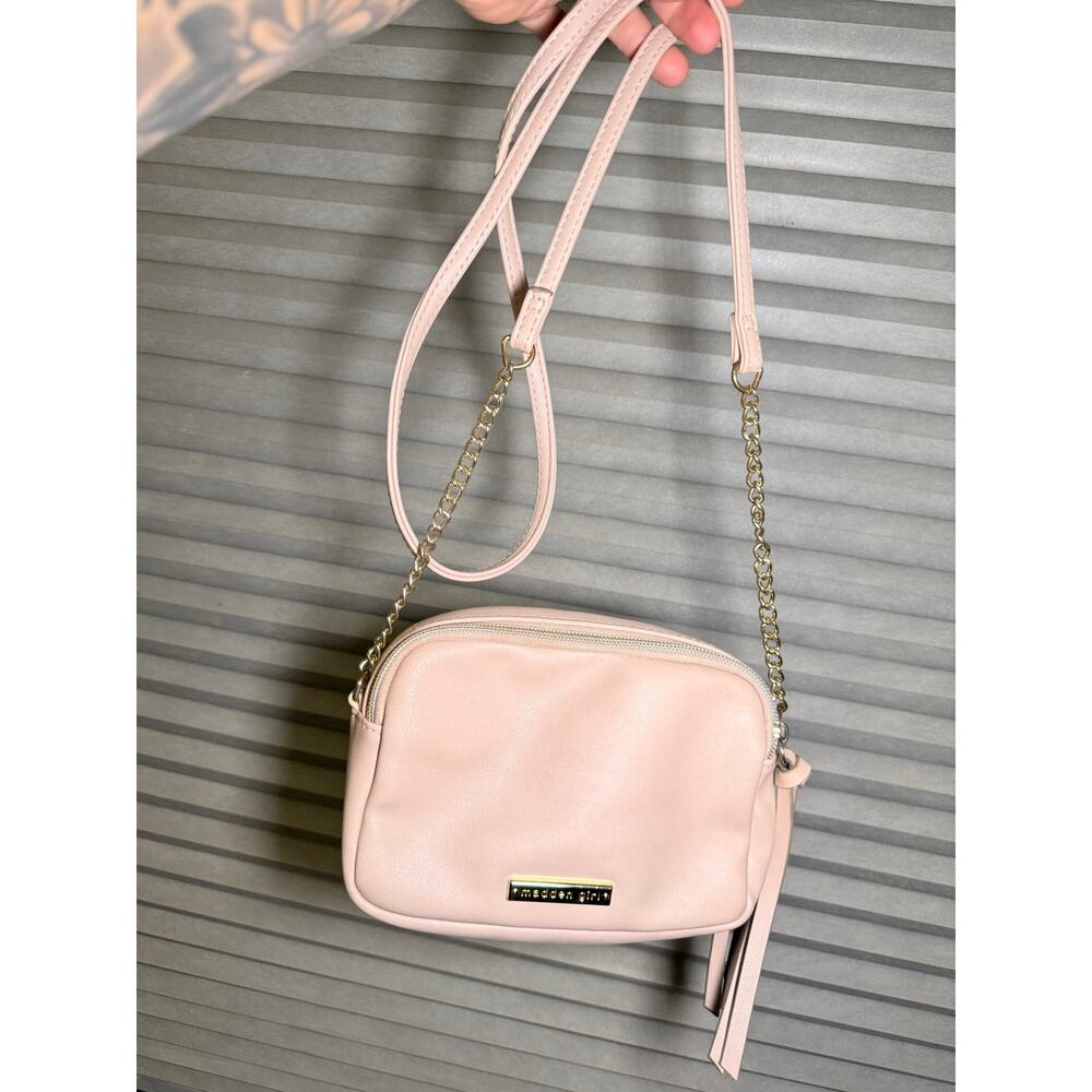 Steve Madden Blush Pink Crossbody Bag Pebbled Faux Leather Adjustable Strap